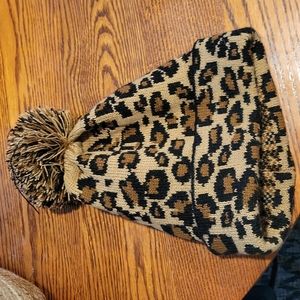 Leopard print beanie